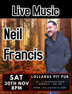 Live Music - Neil Francis @ Lollards Pit